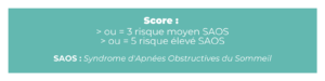 Score STOP BANG - Centre du sommeil LHPR STG